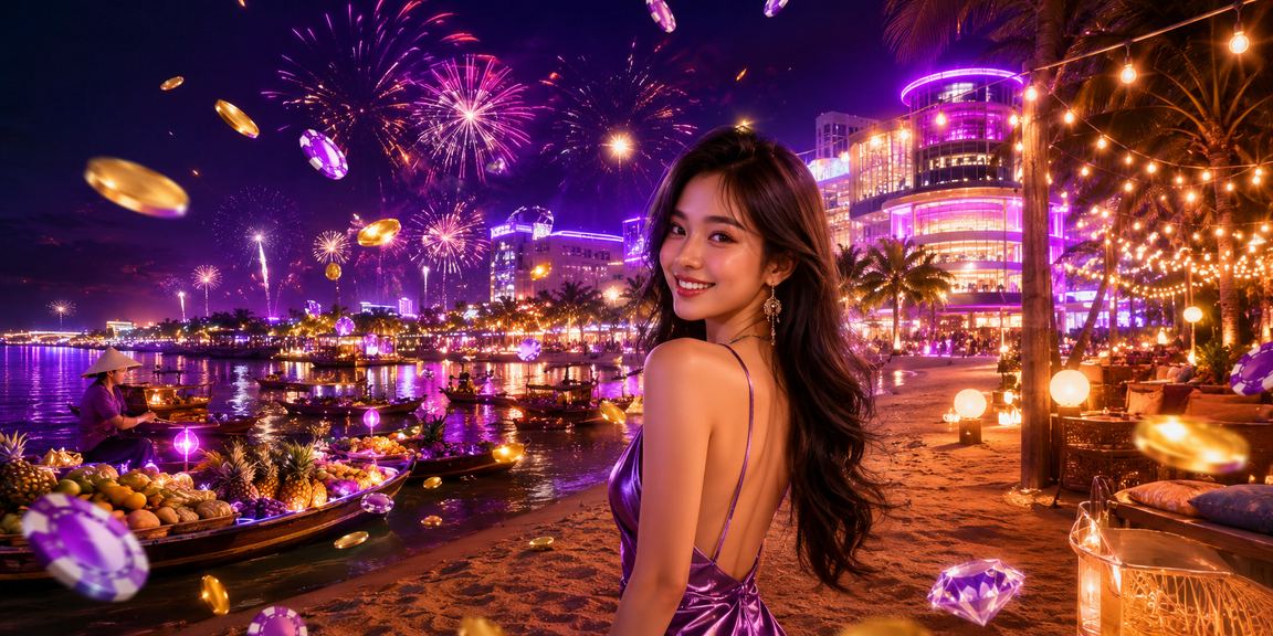 Khung cảnh neon vùng Mekong gợi bối cảnh đọc điều khoản trước khi giải trí